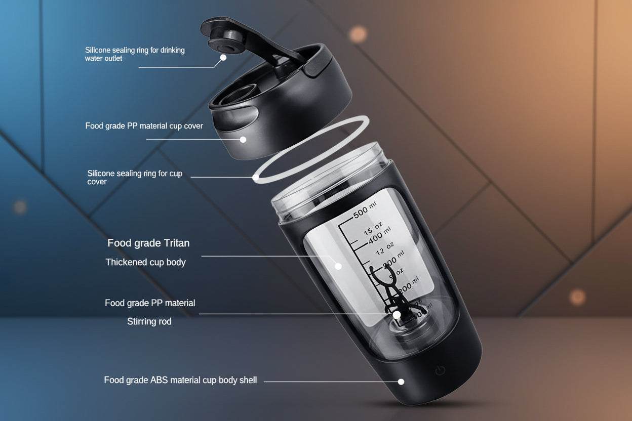 Premium Electric Portable Whey Protein Shaker Bottle
