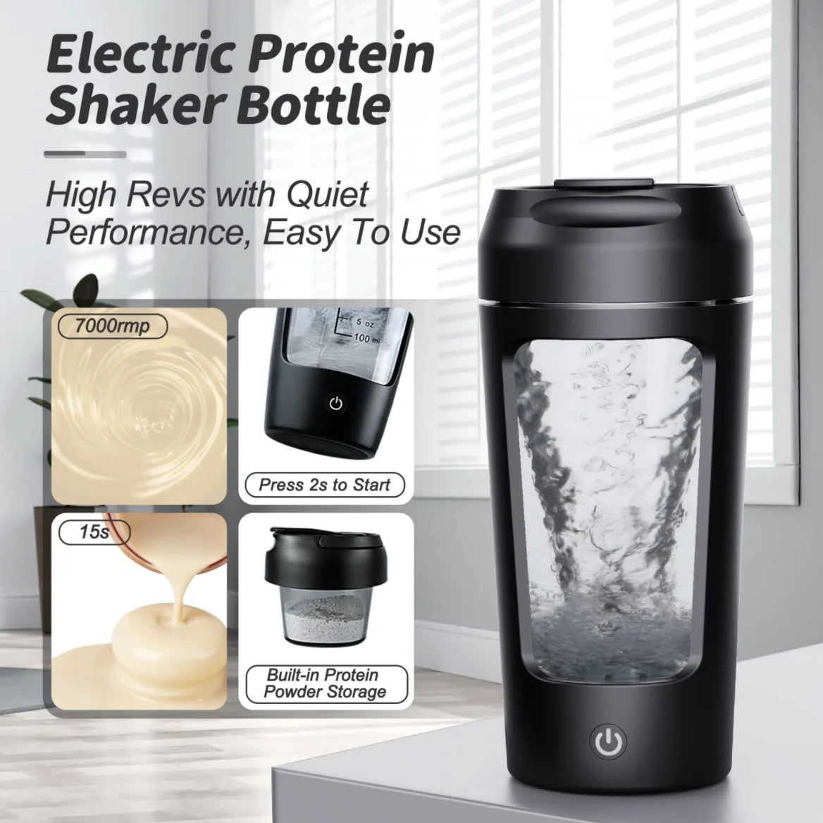 Premium Electric Portable Whey Protein Shaker Bottle